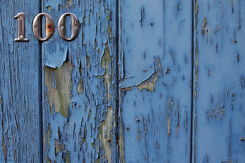 100 with peeling paint