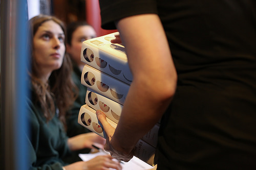 Copies of The Luminaries being prepared.